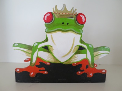 Froschkönig, Holz Acryl